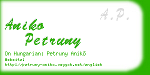 aniko petruny business card